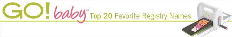 GO! Baby Top 20 Favorite Registry Names
