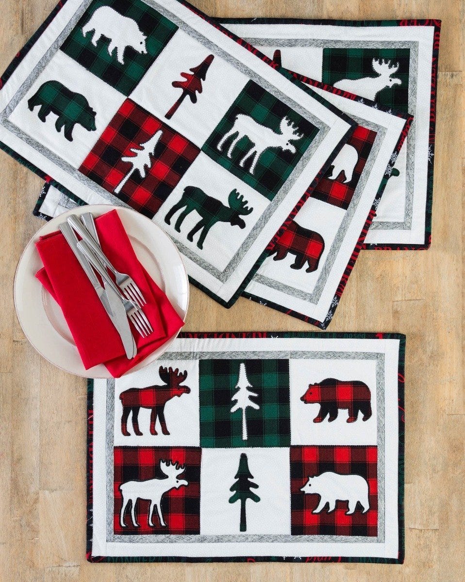 AccuQuilt GO! FREE Northwoods Medley Holiday Placemats Pattern