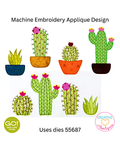 GO! Cactus Medley Applique Embroidery Design by Creative Appliques