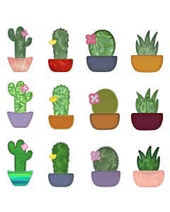 GO! Cactus Set Embroidery by V-Stitch Designs