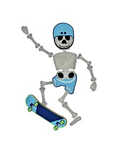 GO! Skateboarding Skeleton by Chris Marchini Embroidery by Specialty Designs