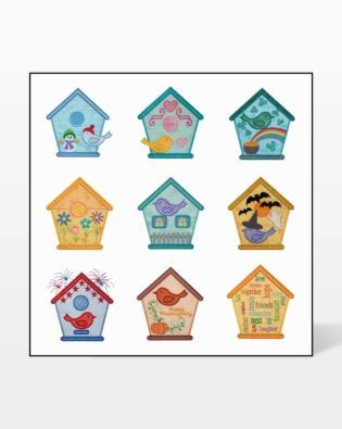 GO! Birdhouse Seasons Quilt Pattern and Machine Embroidery Designs by Marjorie Busby