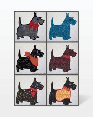 GO! Scottie Dog Machine Embroidery Set by Marjorie Busby