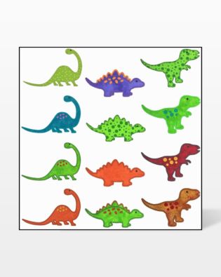 GO! Dinosaur Set Embroidery by V-Stitch Designs