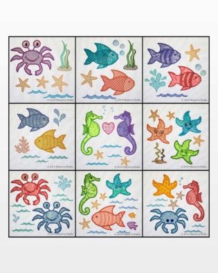 GO! Sea Life Medley Machine Embroidery Designs 'Mega Set' by Marjorie Busby
