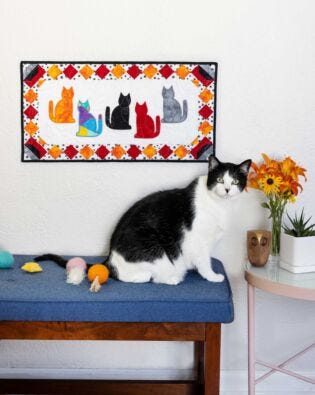 GO! Cats Abound Wall Hanging Pattern