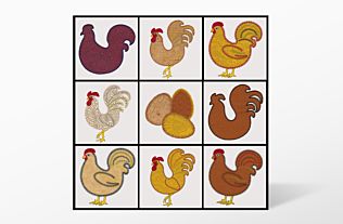 GO! Folk Art Fowl Embroidery Designs by V-Stitch Designs
