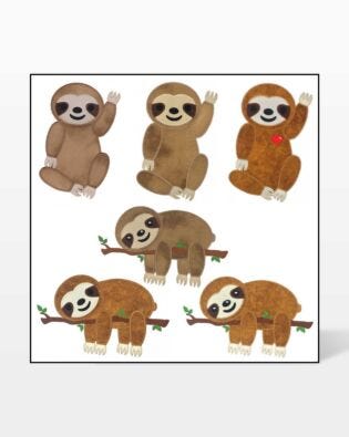 GO! Sloth Set Embroidery by V-Stitch Designs