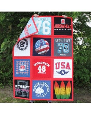 Reversible T-Shirt Quilt Kit with Sash-In-A-Dash - Red