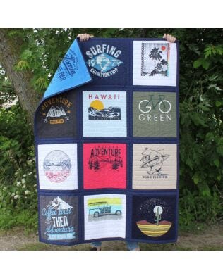 Reversible T-Shirt Quilt Kit with Sash-In-A-Dash - Navy