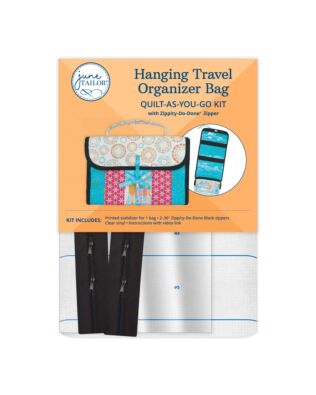 Hanging Travel Organizer Bag Quilt-As-You-Go Kit with Zippity-Do-Done Zipper