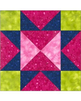 GO! Hourglass Star No. 2 8" Block Pattern