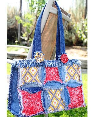 Denim Circle Rag Bag Pattern (ID-1210a)