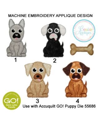 GO! Puppy Embroidery Design by Creative Appliques