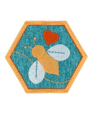 Medium Hexagon Bee Patch ​Embroidery Single Design by OESD