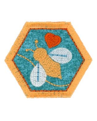 Small Hexagon Bee Patch ​Embroidery Single Design by OESD