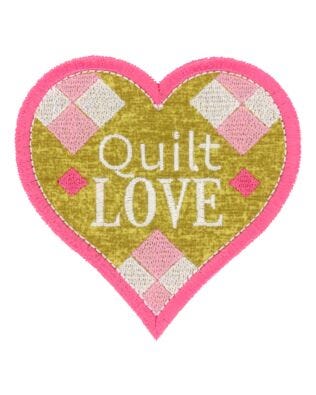 Medium Heart Quilt LOVE Patch ​Embroidery Single Design by OESD