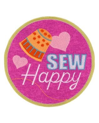 Large Circle SEW Happy Patch ​Embroidery Single Design by OESD