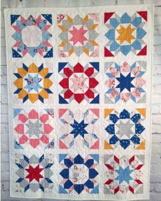 Oh, Little Star of Bethlehem Throw Quilt Pattern