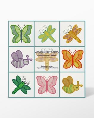 Collage of Critter Shapes in GO! Critters Embroidery Designs CD by Marjorie Busby (MBME55030)