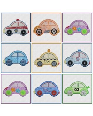 GO! Cute Car Embroidery Collage