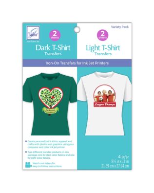 Dark and Light T-Shirt Transfer Variety Pack – 2 Sheets of Each