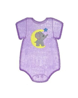 GO! Elephant Onesie Embroidery by V-Stitch Designs