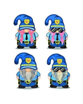 GO! Police Officer Gnomes Embroidery Specialty Designs