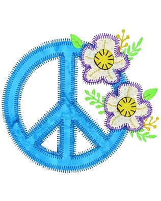 GO! Spring Peace Sign Embroidery Specialty Designs