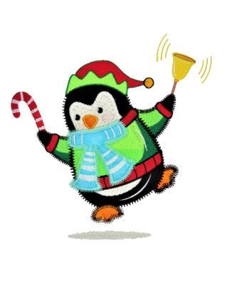 GO! Holiday Sweater Penguin Embroidery Specialty Designs