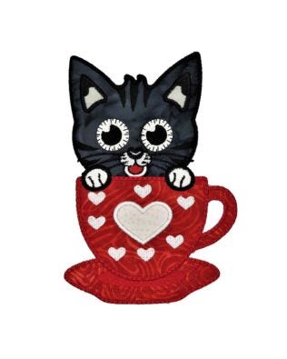 GO! Kitten in a Coffee Mug Embroidery by Specialty Designs
