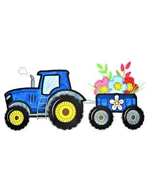 GO! Spring Tractor Embroidery Specialty Designs