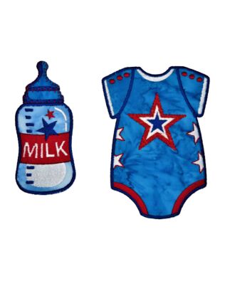 GO! Red, White and Blue Onesie Set Embroidery by Specialty Designs