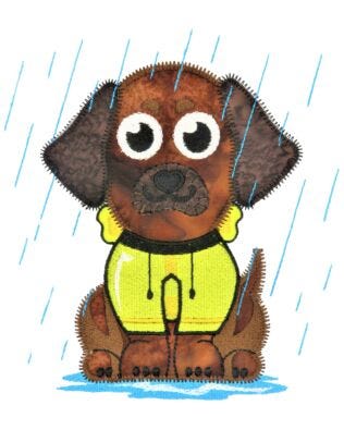 GO! Puppy in a Rain Coat Embroidery Specialty Designs