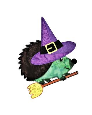 GO! Flying Hedgehog Witch Embroidery by Specialty Designs