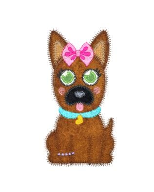 GO! Girl Pup Embroidery by V-Stitch Designs