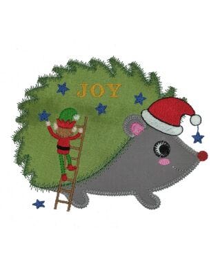GO! Hedgehog Christmas Embroidery by V-Stitch Designs