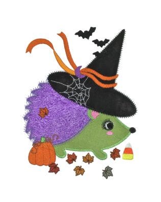 GO! Hedgehog Halloween Embroidery by V-Stitch Designs