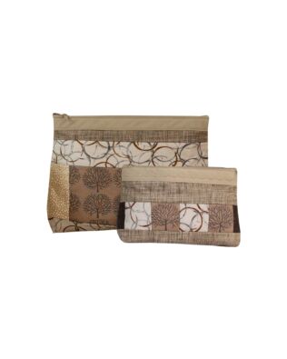 Cosmetics Bags Quilt-As-You-Go Kit with Zippity-Do-Done Zipper - Camel (Set of 2)