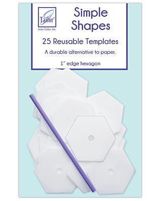 Simple Shapes Hexagon-1" Edge (25 Reusable Templates)