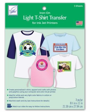 Light T-Shirt Transfers - 3 Sheets
