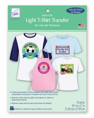 Light T-Shirt Transfers - 10 Sheets