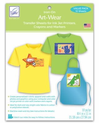 Inkjet-Printable Art-Wear Transfer Sheets - 10 Sheets