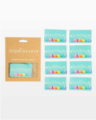 Sarah Hearts Quilting is My Superpower Tied with a Ribbon Woven Labels 