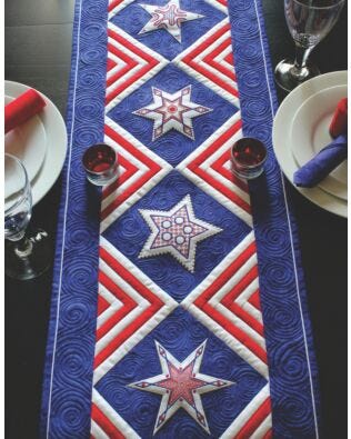 Patriotic Stars Table Runner Pattern by Sarah Vedeler 