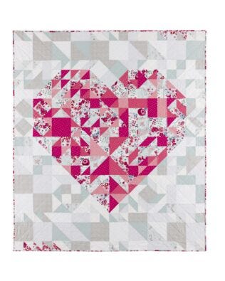GO! Qube 12" Pieced Heart Quilt Pattern (PQ10702)