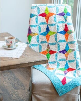 GO! Qube 6" Pinwheel Kite Throw Quilt Pattern