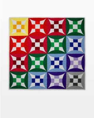 GO! Rainbow Glorified Nine Patch Throw Quilt Pattern