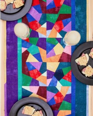 GO! Crazy Quilt Stained Glass Table Runner Pattern