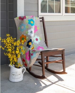 GO! Hexagon Gardens Throw Quilt Pattern